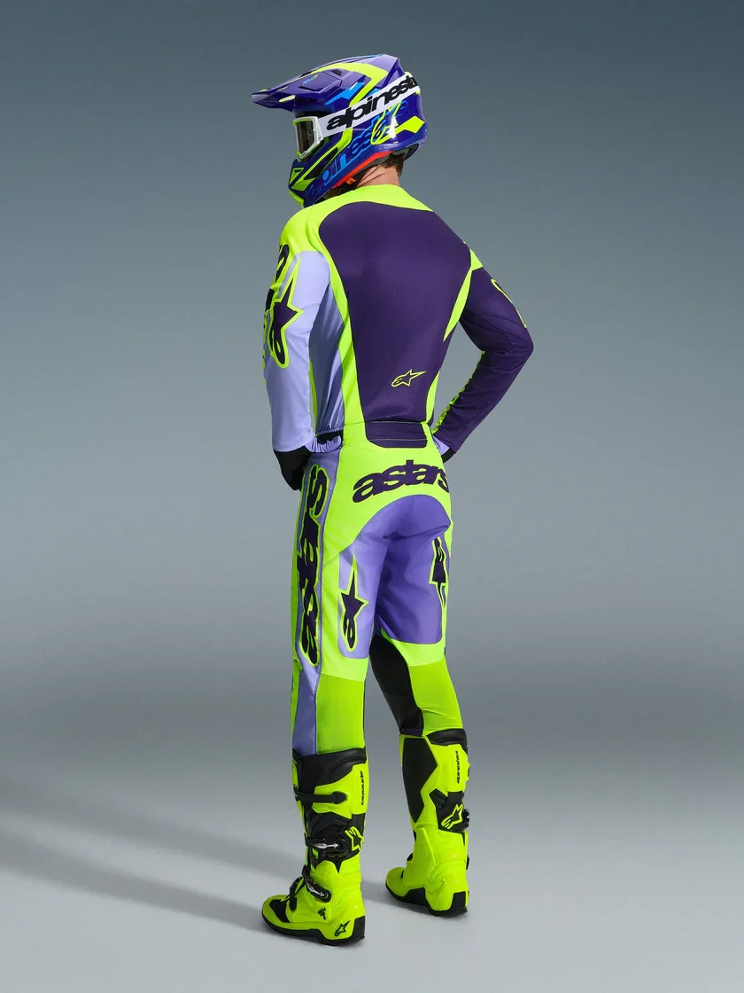 Conjunto Alpinestars Racer Portl 26 Roxo/Amarelo Flúor - Spinelli